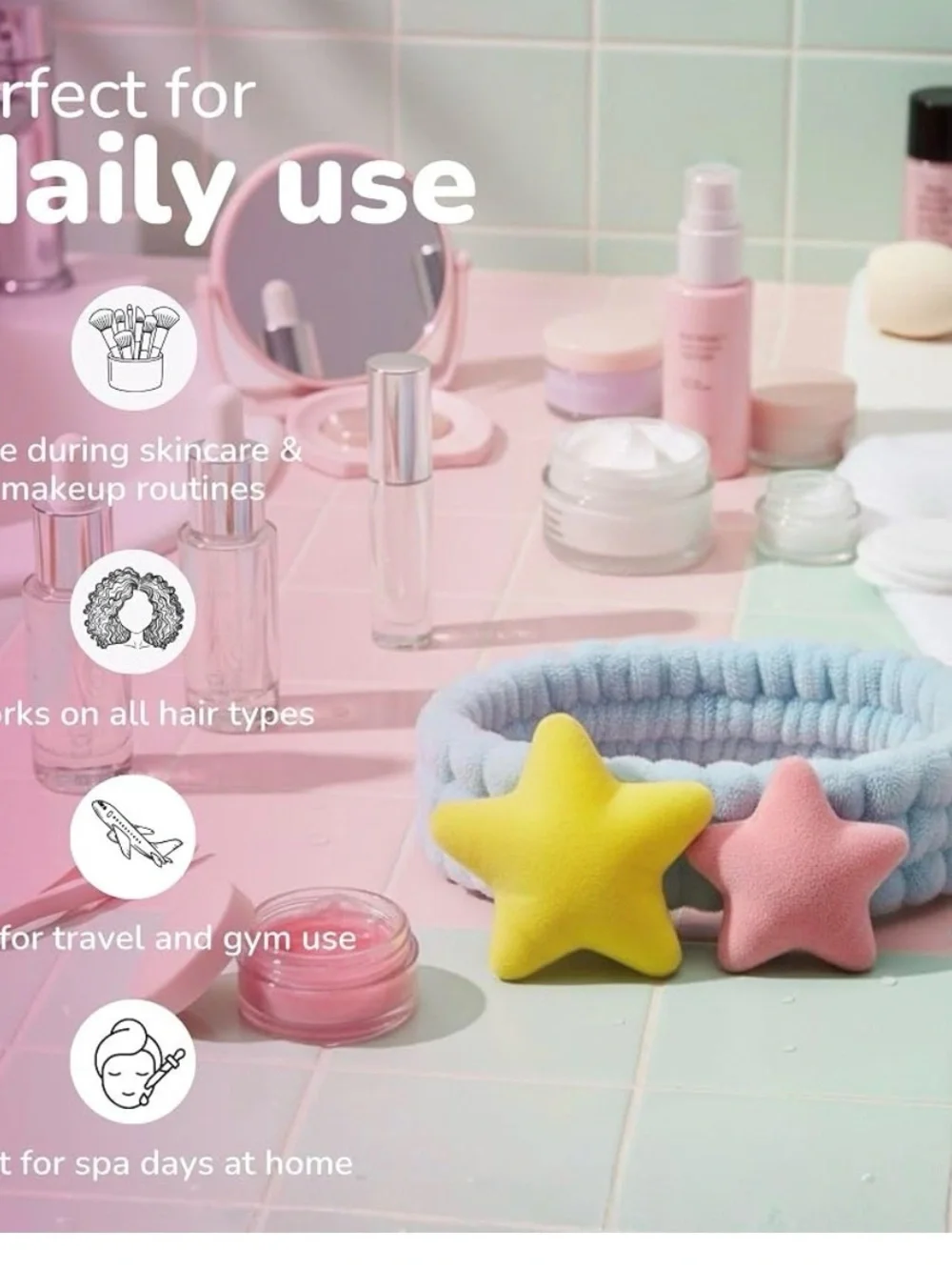 The Crème Shop x ONCH Teddy Headband - Spa Headband for Skincare and Makeup NEW
